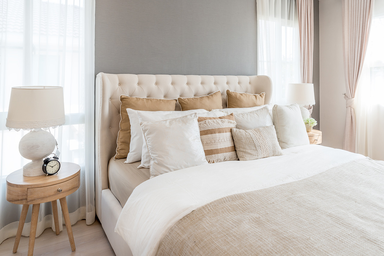 Bedroom in soft light colors