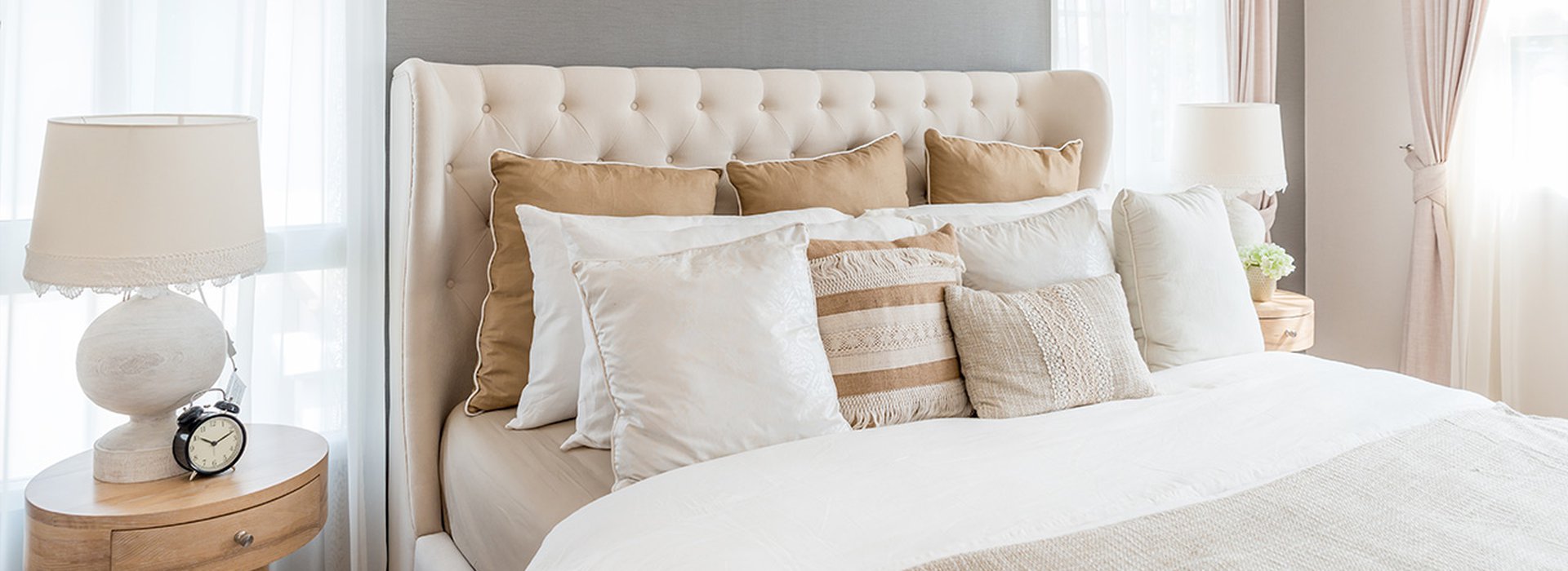 Bedroom in soft light colors
