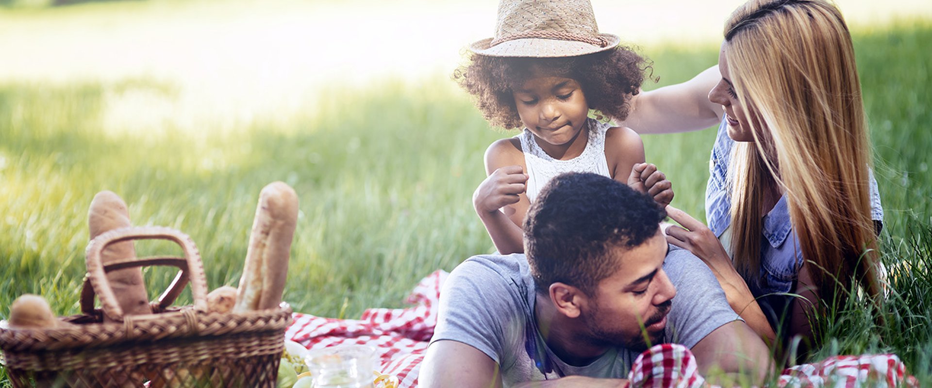 Family picnicking outdoors